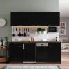 Respekta Küchenzeile KB195EYSMI 195 Cm Schwarz-Eiche York Nachbildung -Heimische Küche Geschäft 1516879003 prod 001