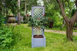 KHW Pflanzkasten Klein Mit Spalier, Grau