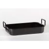 Emaille-Auflaufform Schwarz Mit Feststehenden Griffen 36 Cm