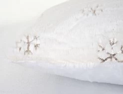 Set Kuscheldecke + Deko-Kissen Schnee, Wohndecke Sofadecke Zierkissen+Füllung, Flauschig Pailletten -Heimische Küche Geschäft 1975278000 prod 004