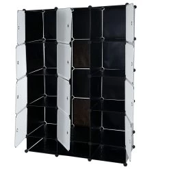 Regalsystem Cairns T306, Steckregal Garderobe Kleiderschrank, 8 Boxen Je 37x37x47cm Schwarz -Heimische Küche Geschäft 1975724000 prod 003