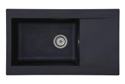 Respekta Mineralite Einbauspüle Denver 86x50 Cm - Schwarz