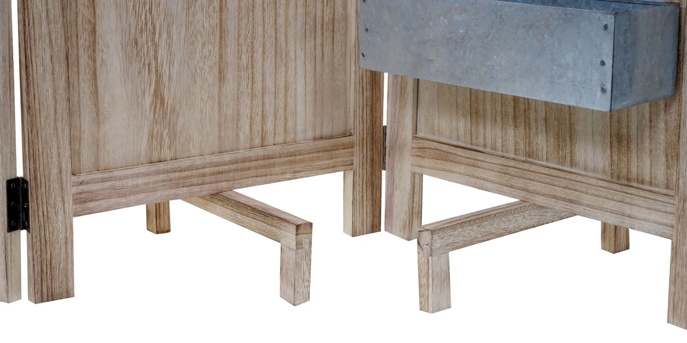 Paravent MCW-D26 Pflanzkörbe, Raumteiler Trennwand Spanische Wand Sichtschutz, Holz Metall 170x161x29cm 8 Paravent MCW-D26 Pflanzkörbe, Raumteiler Trennwand Spanische Wand Sichtschutz, Holz Metall 170x161x29cm – Bild 6