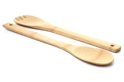 3er Set Schüssel + Salatbesteck MCW-B98, Servierschüssel Dekoschale Stapelbar Servierbesteck Küchenzubehör, Bambus -Heimische Küche Geschäft 2036240000 prod 003