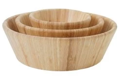 3er Set Schüssel + Salatbesteck MCW-B98, Servierschüssel Dekoschale Stapelbar Servierbesteck Küchenzubehör, Bambus -Heimische Küche Geschäft 2036240000 prod 005