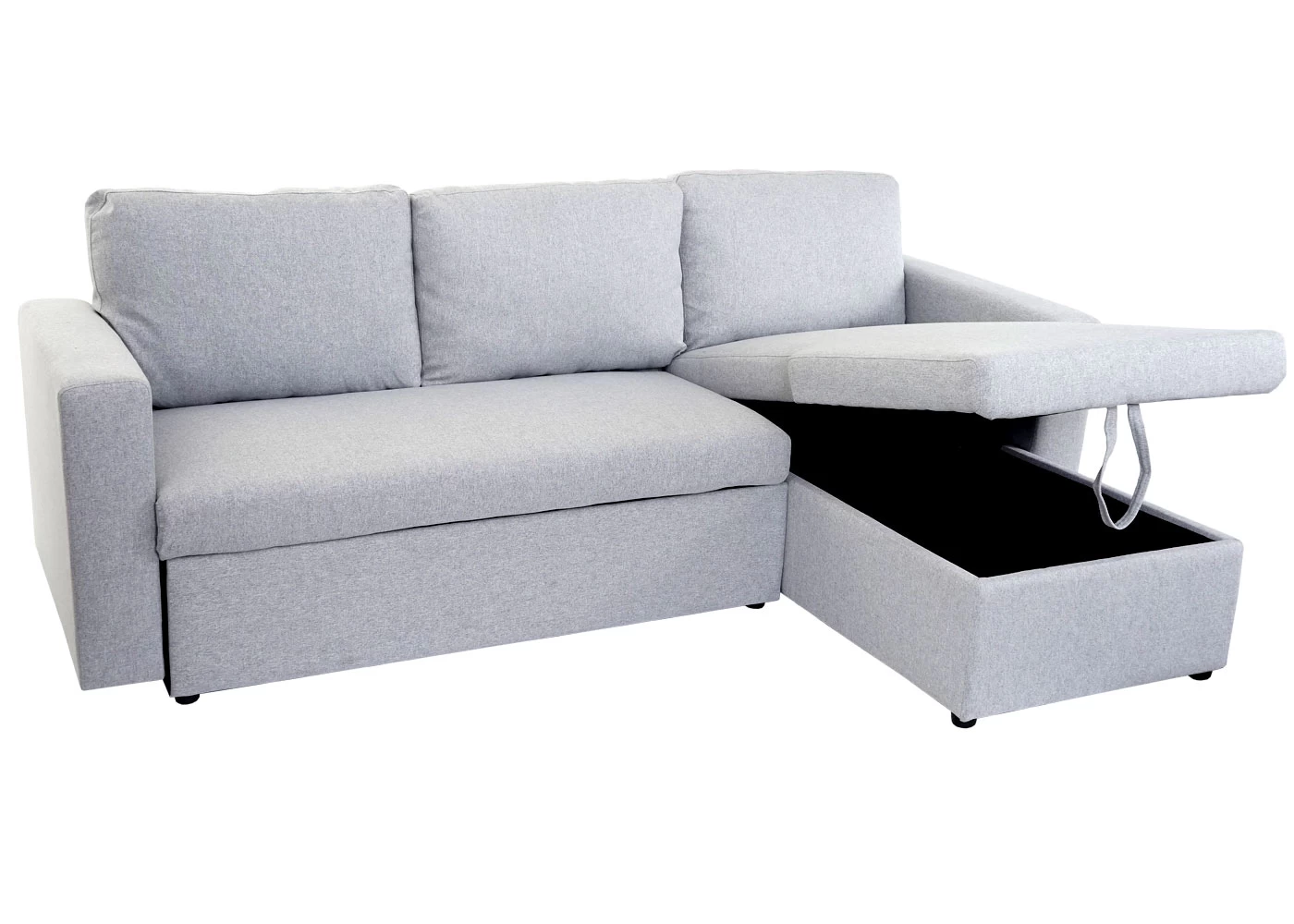 Schlafsofa MCW-D92, Couch Ecksofa Sofa, Schlaffunktion 220x152cm Stoff/Textil ~ Hellgrau, Ohne Deko-Kissen 4 Schlafsofa MCW-D92, Couch Ecksofa Sofa, Schlaffunktion 220x152cm Stoff/Textil ~ Hellgrau, Ohne Deko-Kissen – Bild 2