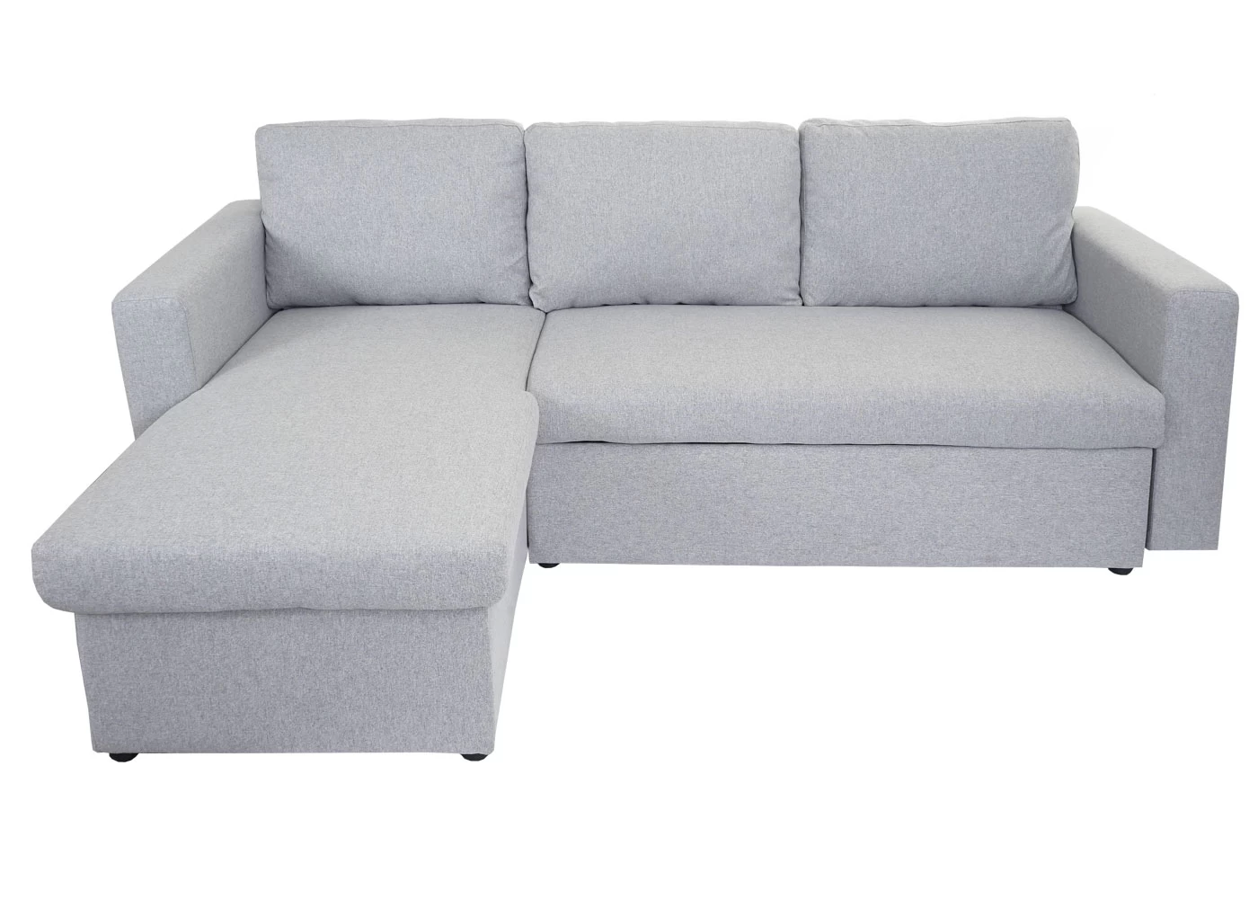 Schlafsofa MCW-D92, Couch Ecksofa Sofa, Schlaffunktion 220x152cm Stoff/Textil ~ Hellgrau, Ohne Deko-Kissen 5 Schlafsofa MCW-D92, Couch Ecksofa Sofa, Schlaffunktion 220x152cm Stoff/Textil ~ Hellgrau, Ohne Deko-Kissen – Bild 3