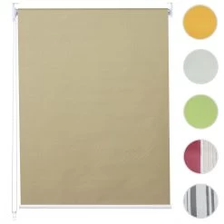 Rollo MCW-D52, Fensterrollo Seitenzugrollo Jalousie, Sonnenschutz Verdunkelung Blickdicht 120x160cm ~ Beige -Heimische Küche Geschäft 2123029011 prod 006