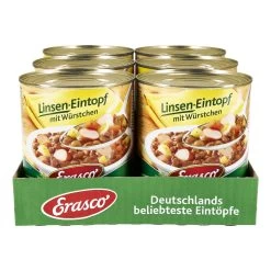 Erasco Linsen-Eintopf Mit Würstchen 800 G, 6er Pack