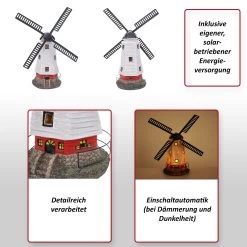 Solar LED-Windmühle MCW-G95, Gartendeko Tischdeko Dekofigur, In-/Outdoor -Heimische Küche Geschäft 2165353000 prod 002