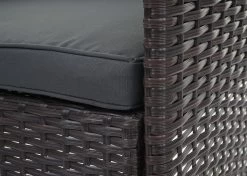 Poly-Rattan Garnitur MCW-F55, Balkon-/Garten-/Lounge-Set Sofa Sitzgruppe ~ Braun, Kissen Dunkelgrau -Heimische Küche Geschäft 2165650003 prod 006