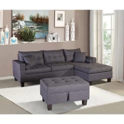 Home Deluxe Polsterecke Rom Sofa Links, Mit Hocker -Heimische Küche Geschäft 2173440000 prod 004