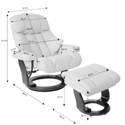 MCA Relaxsessel Edmonton, TV-Sessel Hocker, 180kg Belastbar Stoff/Textil ~ Braun, Gestell Naturbraun -Heimische Küche Geschäft 2192864000 prod 004