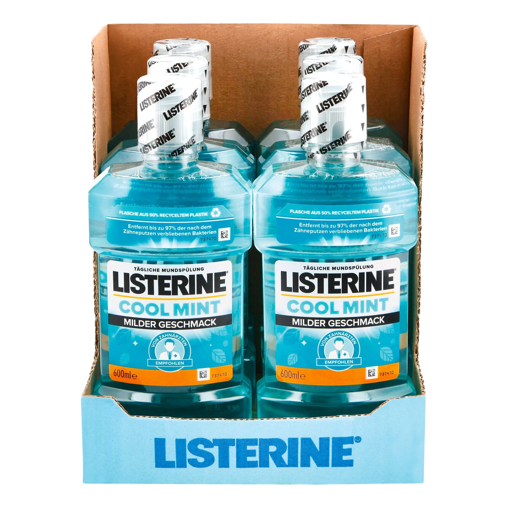 Listerine Mundspülung Cool Mint Mild 600 Ml, 6er Pack 3 Listerine Mundspülung Cool Mint Mild 600 Ml, 6er Pack