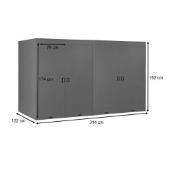 4er-Fahrradgarage MCW-H66, Fahrradbox Gerätehaus Fahrradunterstand, Abschließbar Metall ~ Hellgrau -Heimische Küche Geschäft 2308449002 prod 003