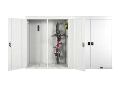 4er-Fahrradgarage MCW-H66, Fahrradbox Gerätehaus Fahrradunterstand, Abschließbar Metall ~ Hellgrau -Heimische Küche Geschäft 2308449002 prod 004