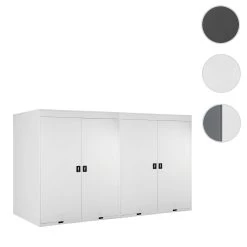 4er-Fahrradgarage MCW-H66, Fahrradbox Gerätehaus Fahrradunterstand, Abschließbar Metall ~ Hellgrau -Heimische Küche Geschäft 2308449002 prod 007