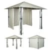 Pergola MCW-J63, Garten Pavillon Terrassenüberdachung Mit Seitenwand, 3x3m ~ Creme-beige -Heimische Küche Geschäft 2354124000 prod 001