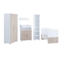 Nonjoo. Babyzimmer Hanna Set 5: Best. Aus Babybett, Kommode, Wickelaufsatz, Wandboard, Regal Mit 6 Fächern Und Kleiderschrank 2-trg. -Heimische Küche Geschäft 2357182000 prod 002