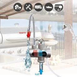 Mauk Wasserhahn Mit Durchlauferhitzer, Felxiblem Hals Und Temperaturanzeige 3KW Silber -Heimische Küche Geschäft 2358530000 prod 002