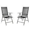 VCM 2er Set Klappstuhl Alu Textilene Schwarz Rahmen Dunkelgrau Gartenstuhl Camping -Heimische Küche Geschäft 8600043100 915834 prod 001
