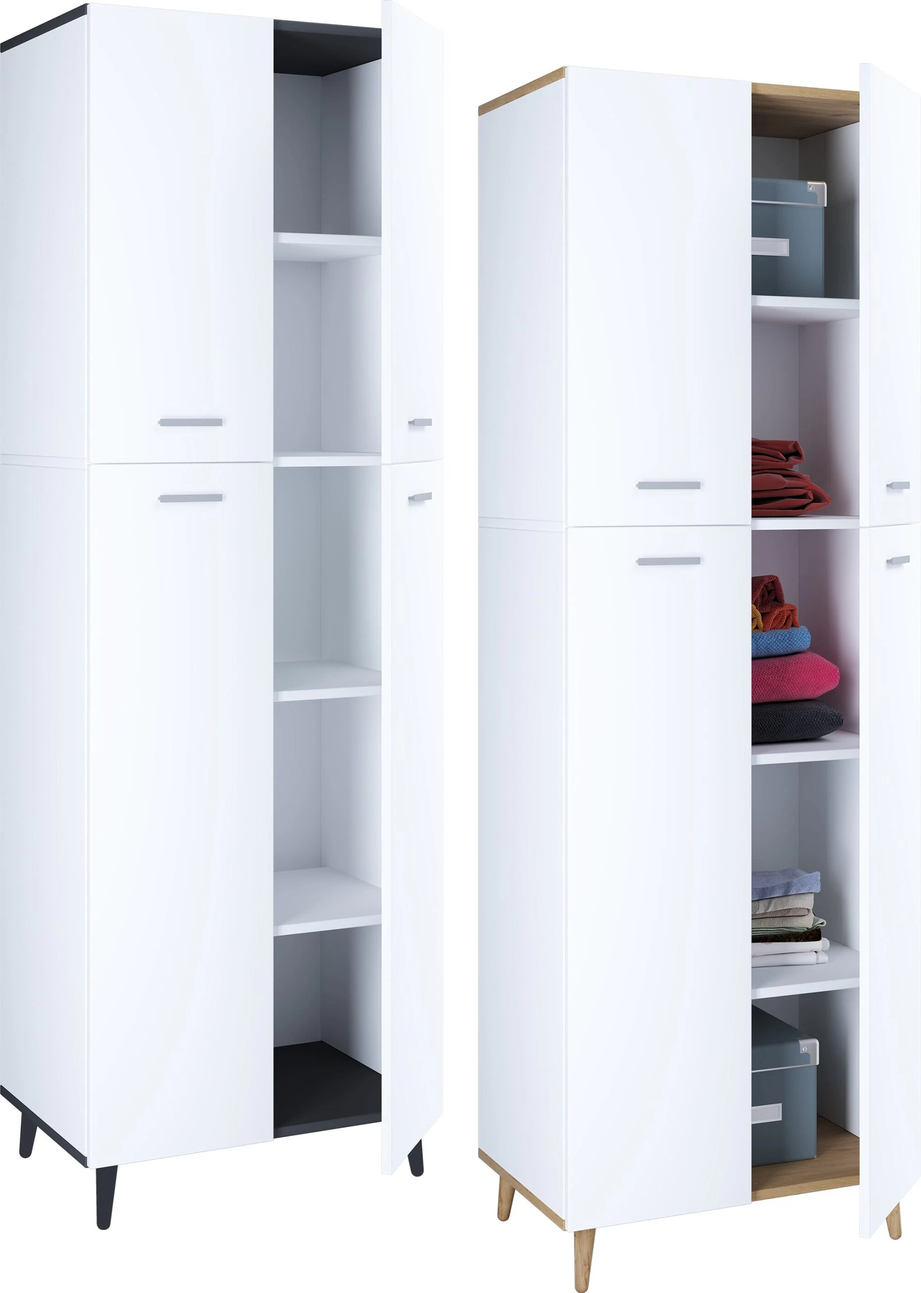 VCM Holz Dielenschrank Mehrzweckschrank Flurschrank Allzweckschrank Schrank Lindas