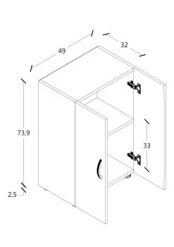 VCM Büroschrank Bücher Ordner Aktenschrank Büromöbel Schrank Ulas 2-fach Drehtüren -Heimische Küche Geschäft 8600043100 918430 prod 003