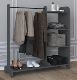 VCM Holz Offener Kleiderschrank Begehbarer Kleiderregal Schrank Kleiderstange Lempu H. 110 Cm -Heimische Küche Geschäft 8600043100 918485 prod 003