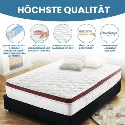 Arensberger DELUXX 9-Zonen Taschenfederkern 3D-Memory Matratze 90 X 200 Cm, Höhe 30cm, RG 45 -Heimische Küche Geschäft 8600153300 2677 prod 004