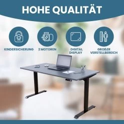 Albatros Schreibtisch-Gestell LIFT S5B Schwarz, Elektrisch Höhenverstellbar Mit Memory-Funktion, Kollisionsschutz Und Soft-Start/Stop -Heimische Küche Geschäft 8600153300 3055 prod 005