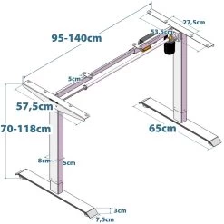 Albatros Schreibtisch-Gestell LIFT N4S Silber, Elektrisch Höhenverstellbar Mit Memory-Funktion, Kollisionsschutz Und Soft-Start/Stop -Heimische Küche Geschäft 8600153300 3837 prod 004