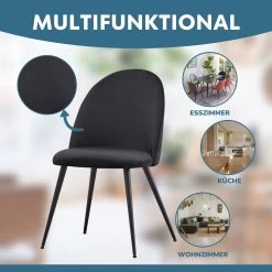 Albatros Esszimmerstuhl CAPO, 4er Set, Schwarz -Heimische Küche Geschäft 8600153300 3839 prod 003