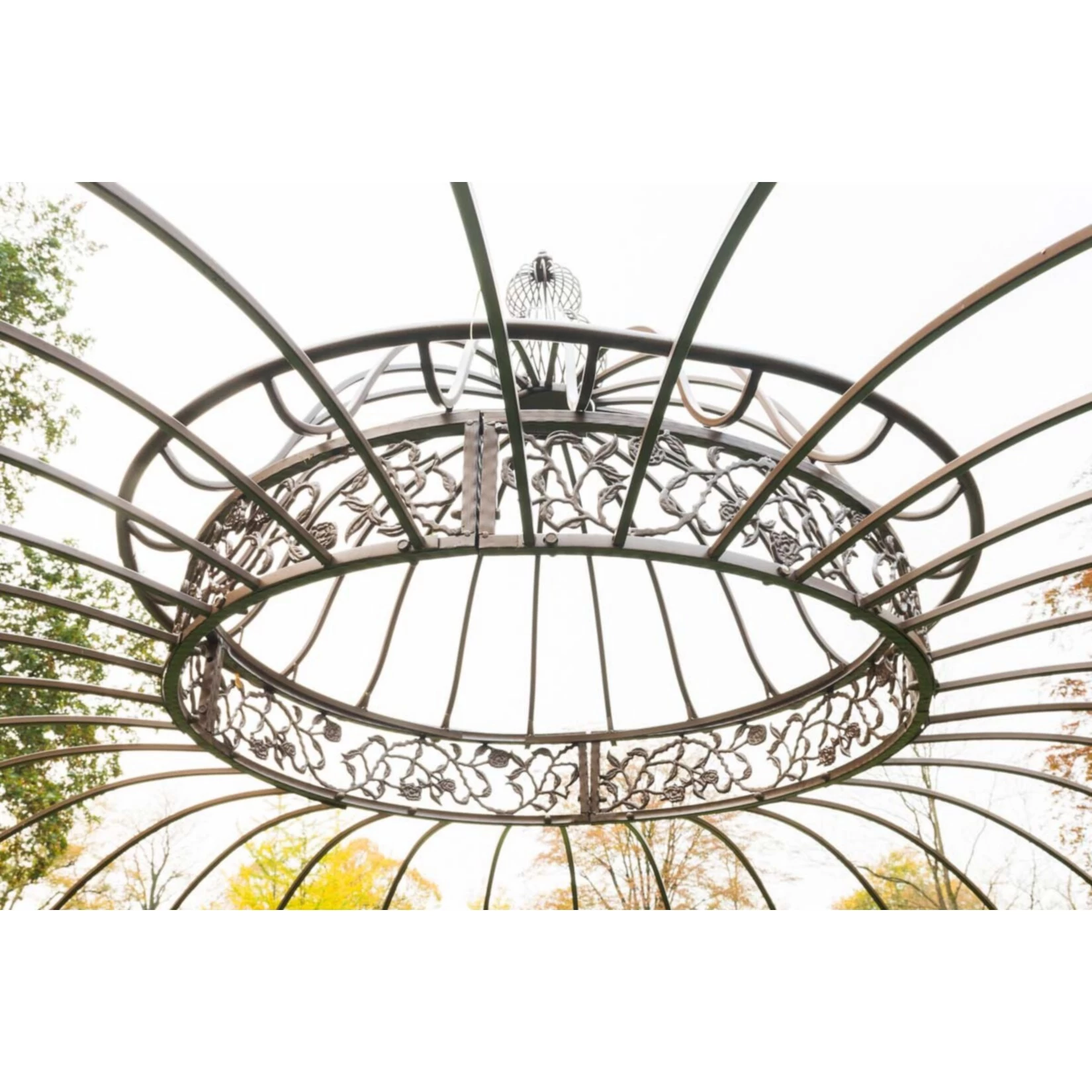 CLP Luxus Pavillon ROMANTIK V2 Aus Pulverbeschichtetem Eisen L Runder Pavillion Mit Stilvollen Verzierungen L Höhe 350 Cm 6 CLP Luxus Pavillon ROMANTIK V2 Aus Pulverbeschichtetem Eisen L Runder Pavillion Mit Stilvollen Verzierungen L Höhe 350 Cm – Bild 4