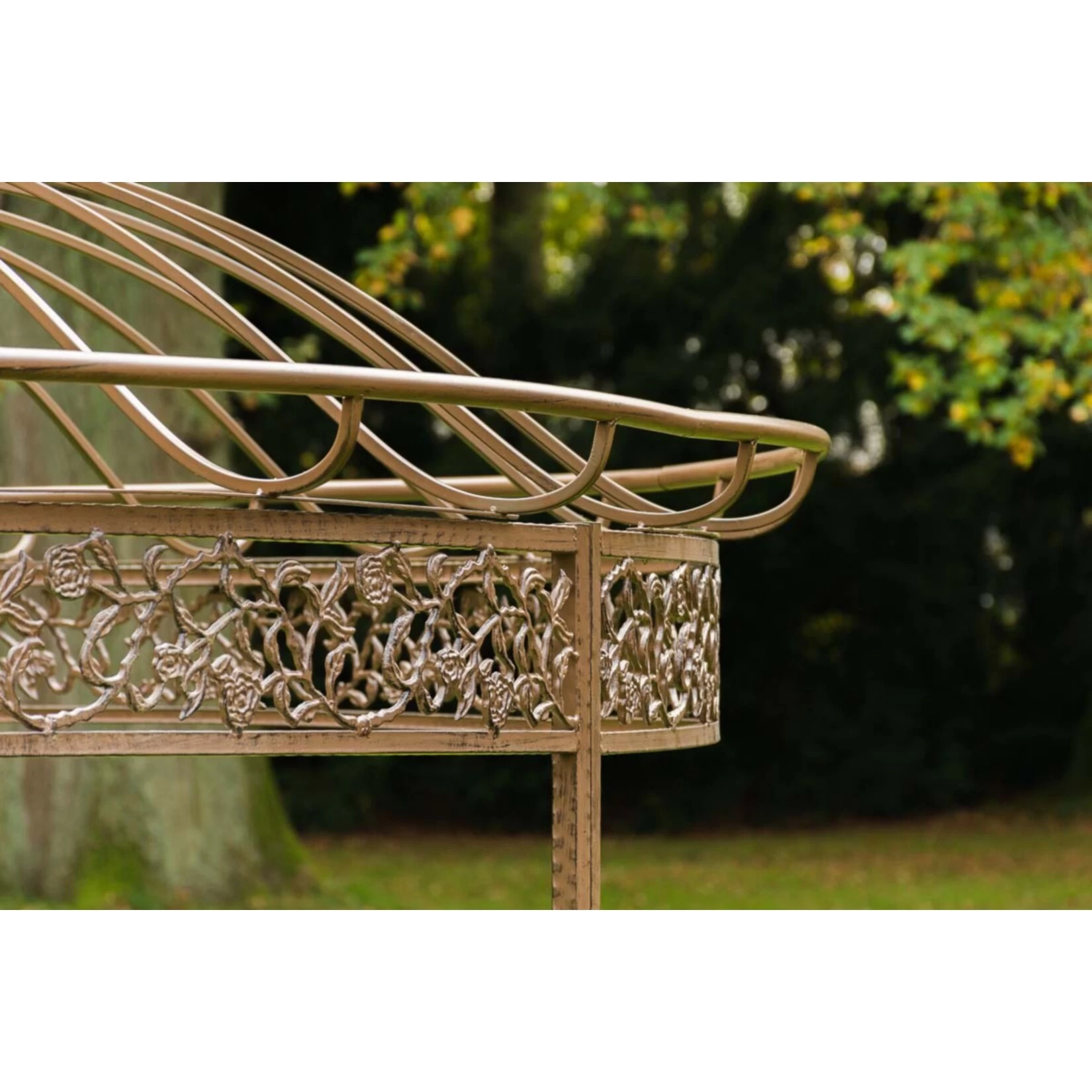 CLP Luxus Pavillon ROMANTIK V2 Aus Pulverbeschichtetem Eisen L Runder Pavillion Mit Stilvollen Verzierungen L Höhe 350 Cm 7 CLP Luxus Pavillon ROMANTIK V2 Aus Pulverbeschichtetem Eisen L Runder Pavillion Mit Stilvollen Verzierungen L Höhe 350 Cm – Bild 5