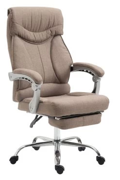 CLP Bürostuhl BIG IOWA Mit Stoffbezug, Chefsessel Mit Fußstütze, Max. Belastbar Bis 136 Kg, Höhenverstellbar