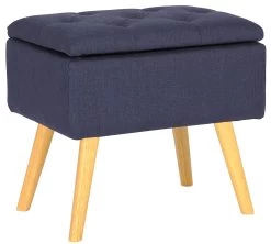 CLP Sitzhocker Chloe I Samt I Stoff I Polsterhocker Mit Stauraum I Gesteppter Hocker Mit Zierknöpfen