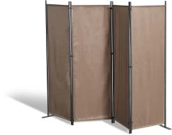 Grasekamp Paravent 4 Teilig Taupe Raumteiler Trennwand Sichtschutz Balkontrennung