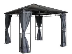 Grasekamp Hardtop Pavillon Limone 3x3m Inkl. Seitenteile Doppelstegplatten Hohlkammer Polycarbonat