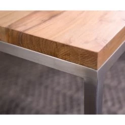 Wohnzimmertisch Tatius Akazie Natur 80x80 Gestell Edelstahl Industrial Style -Heimische Küche Geschäft 8600288200 18577 prod 005