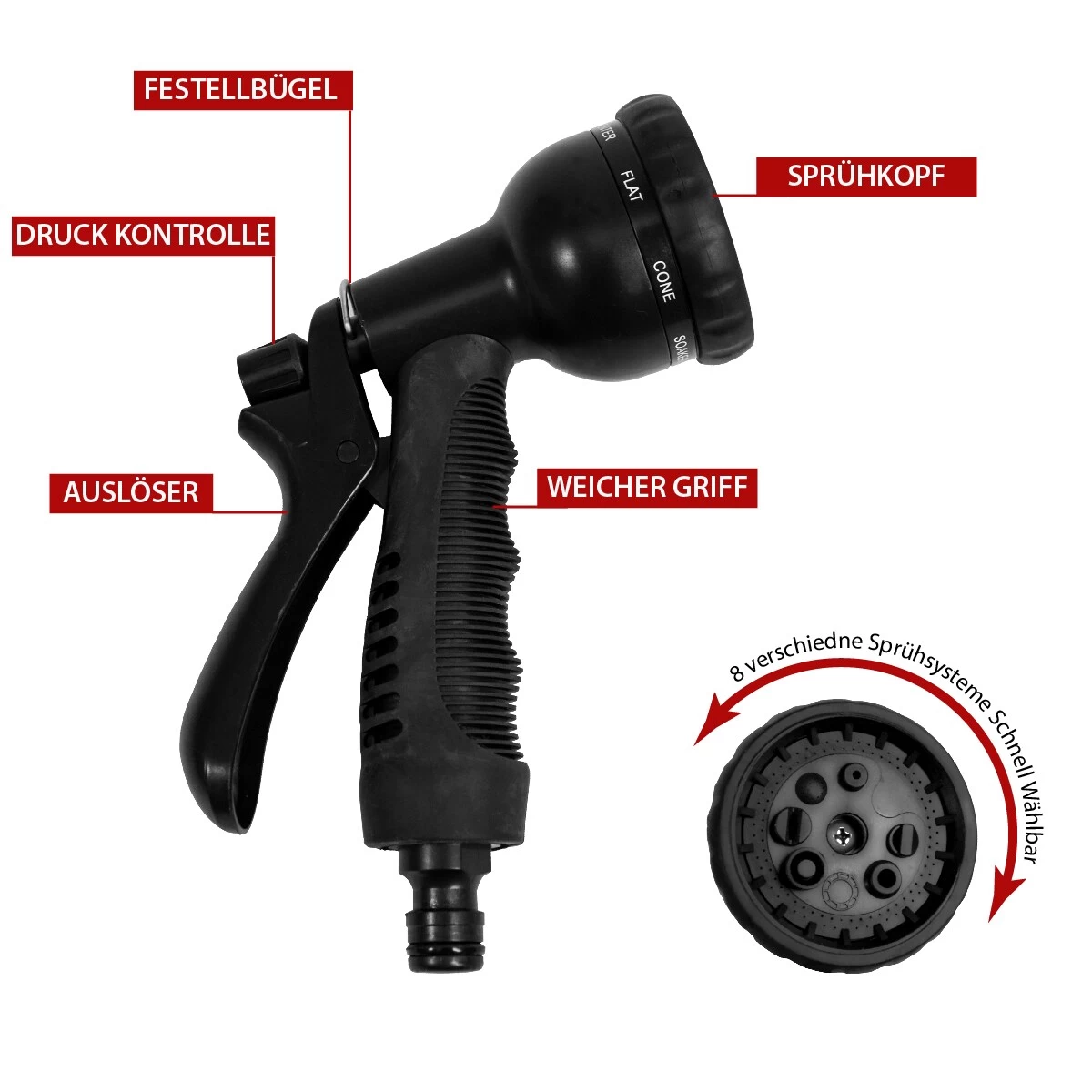 Dehnbarer Gartenschlauch Mit Brause 7,5m - 22,5m Flexibler Wasserschlauch 7 Dehnbarer Gartenschlauch Mit Brause 7,5m - 22,5m Flexibler Wasserschlauch – Bild 5