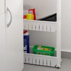 4er Nischenregal 12,5 Cm Schiebewagen Nischenwagen Kitchen Trolley Weiß Ablage -Heimische Küche Geschäft 8600295800 4313 prod 004