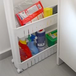 4er Nischenregal 12,5 Cm Schiebewagen Nischenwagen Kitchen Trolley Weiß Ablage -Heimische Küche Geschäft 8600295800 4313 prod 005