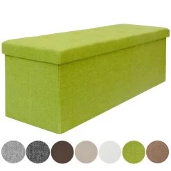 Faltbare Sitzbank 110x38x38cm Sitztruhe Inkl. 2 Trennwände 120L Polsterbank Grün