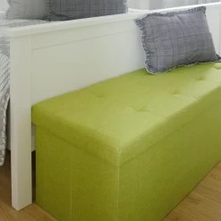 Faltbare Sitzbank 110x38x38cm Sitztruhe Inkl. 2 Trennwände 120L Polsterbank Grün -Heimische Küche Geschäft 8600295800 4504 prod 005