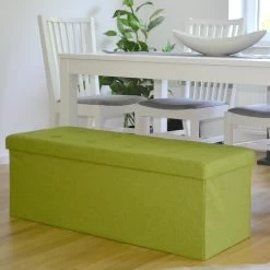 Faltbare Sitzbank 110x38x38cm Sitztruhe Inkl. 2 Trennwände 120L Polsterbank Grün -Heimische Küche Geschäft 8600295800 4504 prod 006