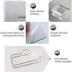 Edelstahl Toilettenpapier Halter Ohne Bohren Selbstklebend WC Papier Klorolle -Heimische Küche Geschäft 8600296500 35074 prod 005