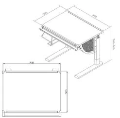 Kinderschreibtisch BELIA Melaminharzbeschichtete Spanplatte, Gestell Pulverbeschichteter Stahl Hjh OFFICE -Heimische Küche Geschäft 8600313100 705110 prod 005