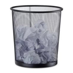 Relaxdays Papierkorb Rund Drahtgeflecht