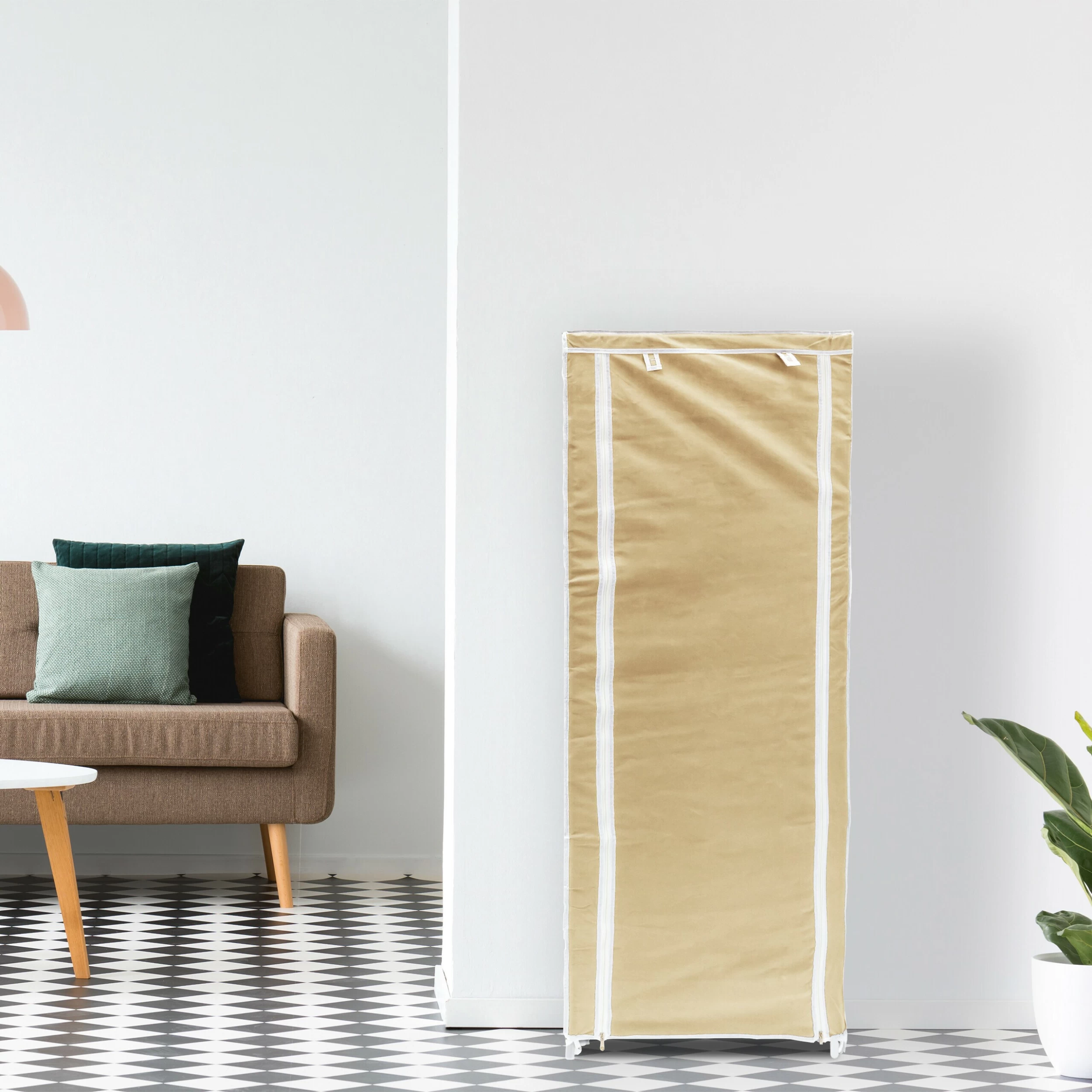 Relaxdays 1 X Schuhschrank Stoffbezug Beige 4 Relaxdays 1 X Schuhschrank Stoffbezug Beige – Bild 2