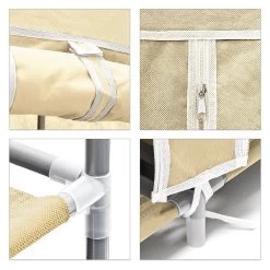 Relaxdays 1 X Schuhschrank Stoffbezug Beige 13 Relaxdays 1 X Schuhschrank Stoffbezug Beige -Heimische Küche Geschäft 8600323900 100338990 prod 006